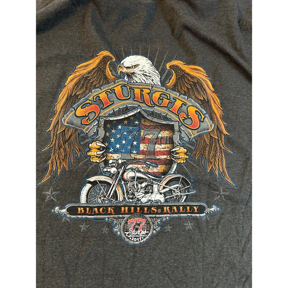 Sturgis Black Hills Rally 2017 Men's Size 3XL T-Shirt 77th Motorcycle Rally - Picture 4 of 5
